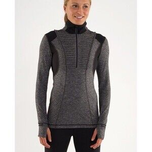 Lululemon Run: Your Heart Out Pullover size 4 black and grey